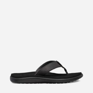 Teva Voya Leather Damen Flip Flops Schwarz (Österreich)